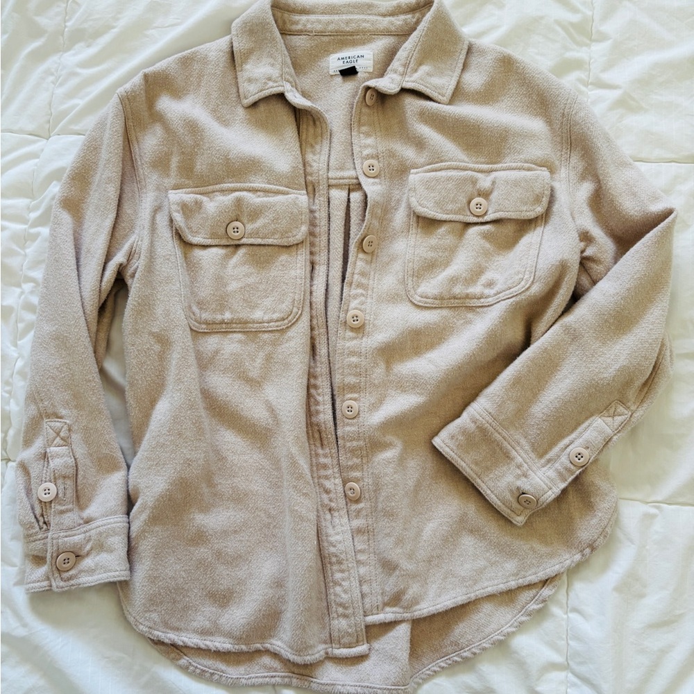 American Eagle Outfitters Beige oversized Shirt Jacket